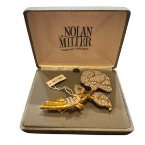 New in Box 1980's Nolan Miller Vintage Glamour Collection Pave Rose Broach
